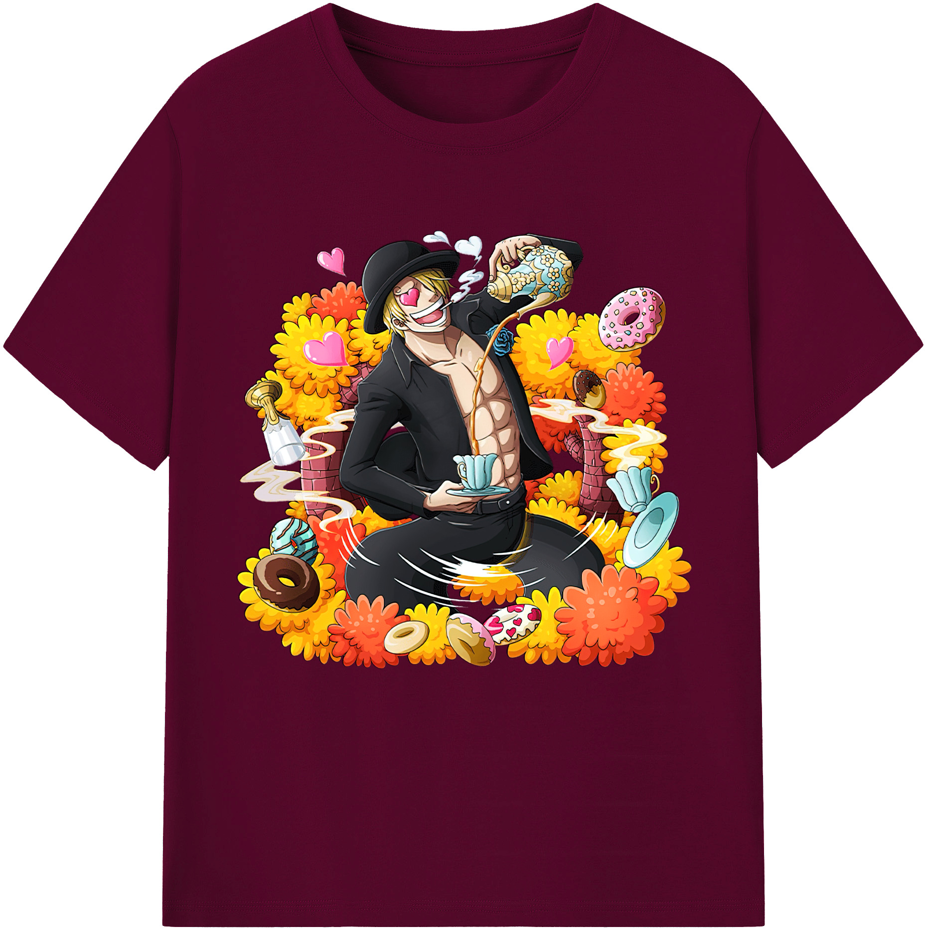 （画像用） ワンピース サンジ ONE PIECE Sanji レディースカジュアルプリントTシャツ（綿100％）